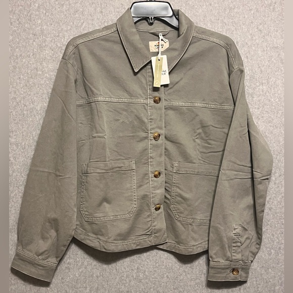 Marine Layer Freya Boxy Utility chore Jacket Sage Green Size Small S - Picture 4 of 12
